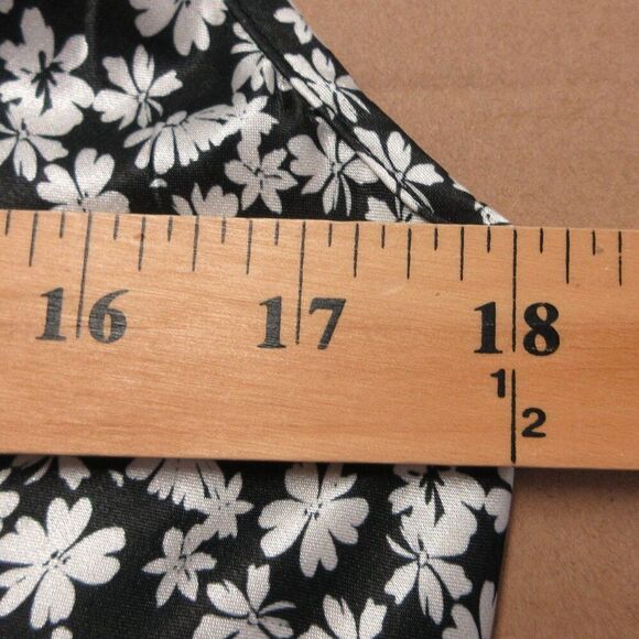 BEBE Satin Bias Cowl Neck Midi Dress Womens M Black White Silver Floral Slip NWT - Picture 11 of 14